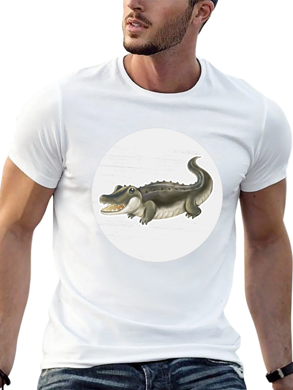 Crocodile Graphic Tee - Black