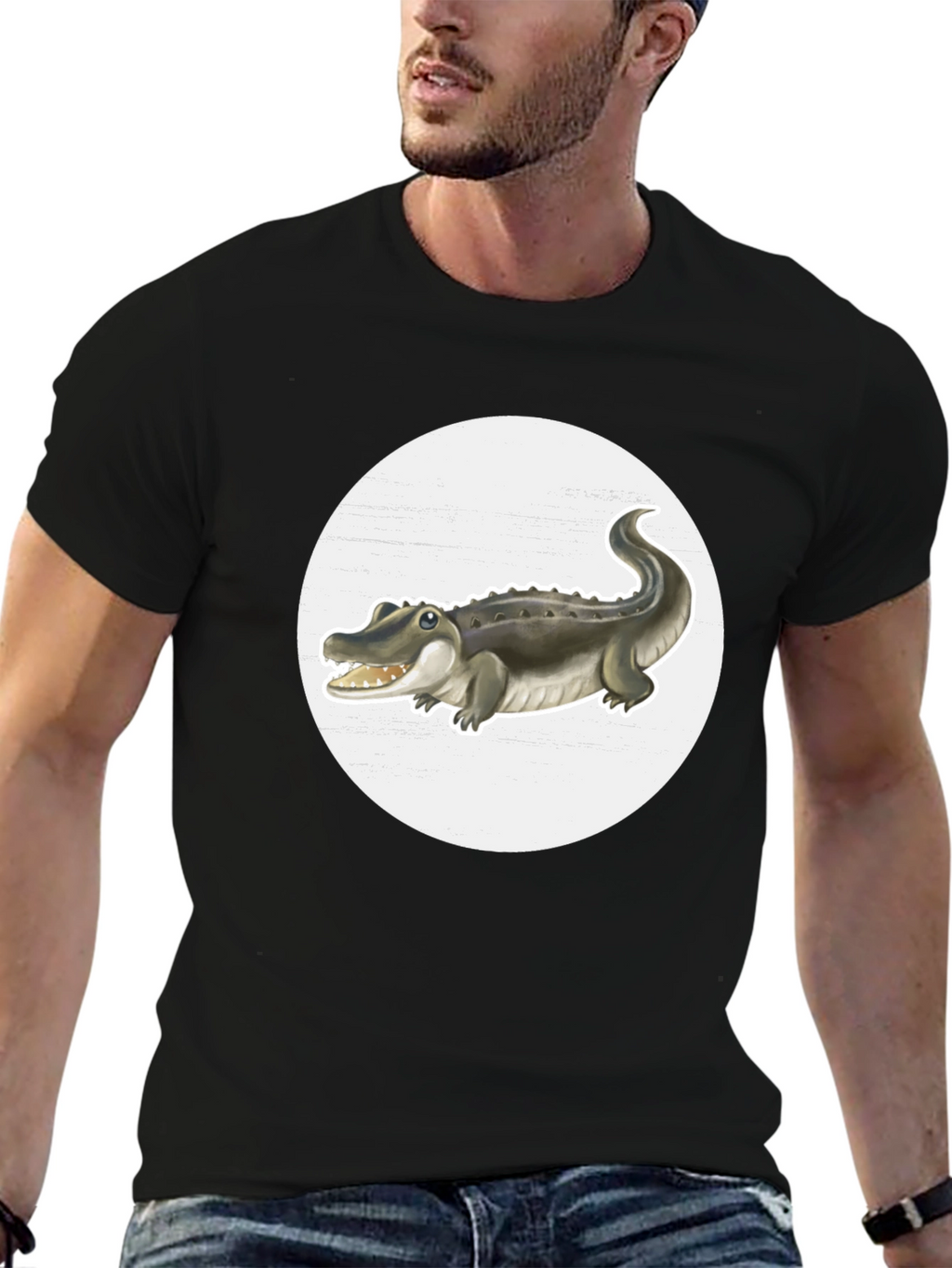 Crocodile Graphic Tee - Black