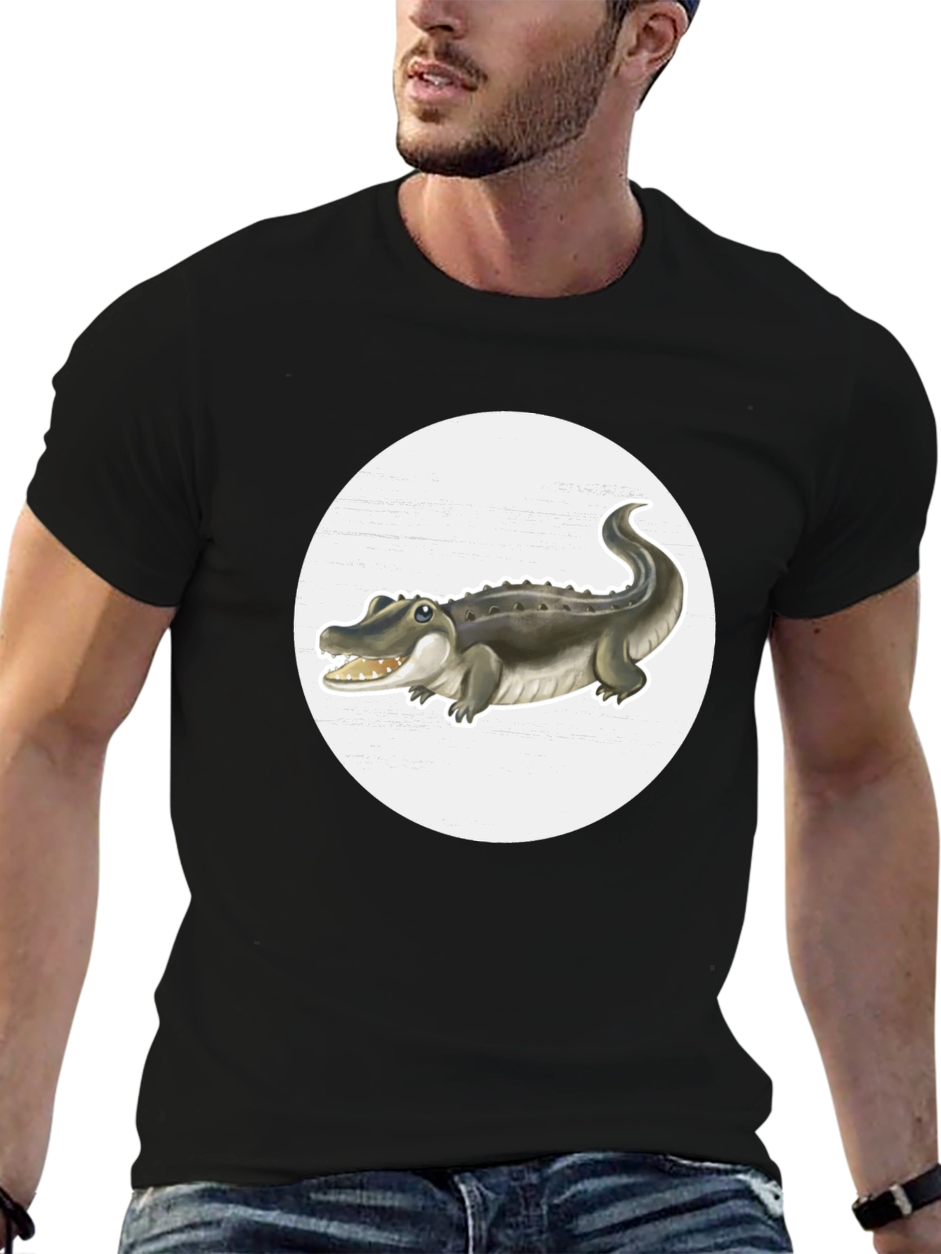 Crocodile Graphic Tee - Black