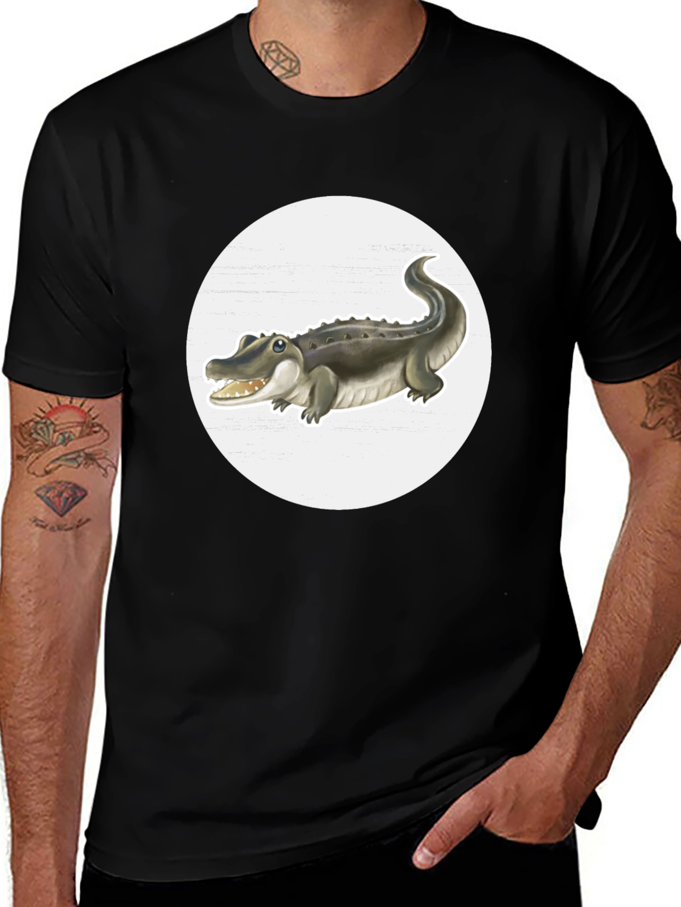 Crocodile Graphic Tee - Black