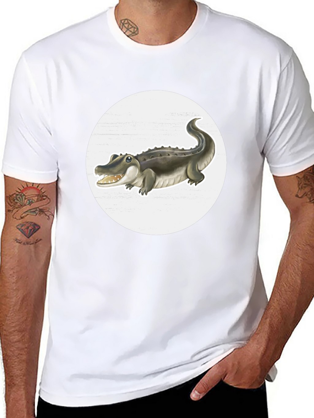 Crocodile Graphic Tee - Black