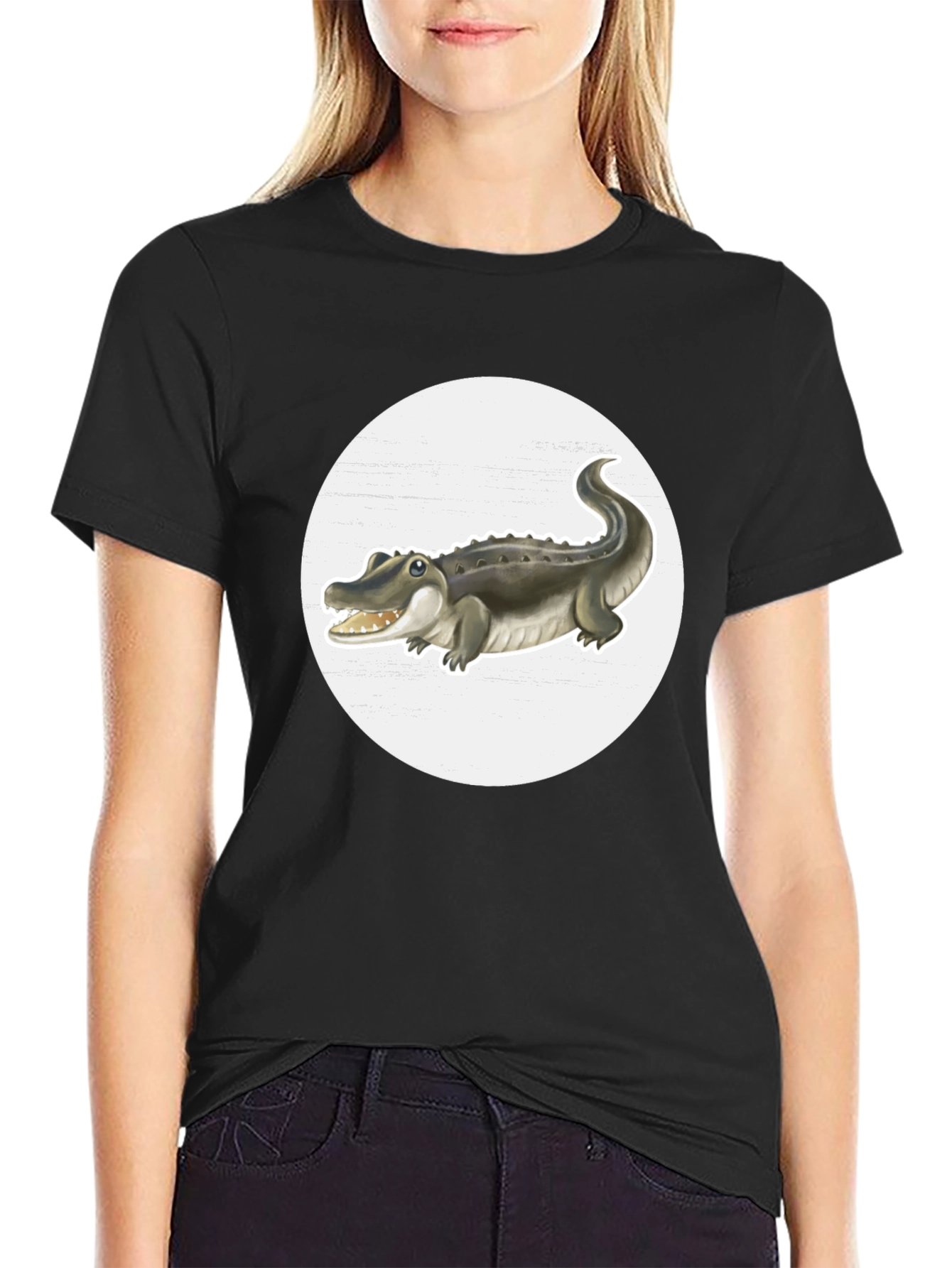 Crocodile Graphic Tee - Black
