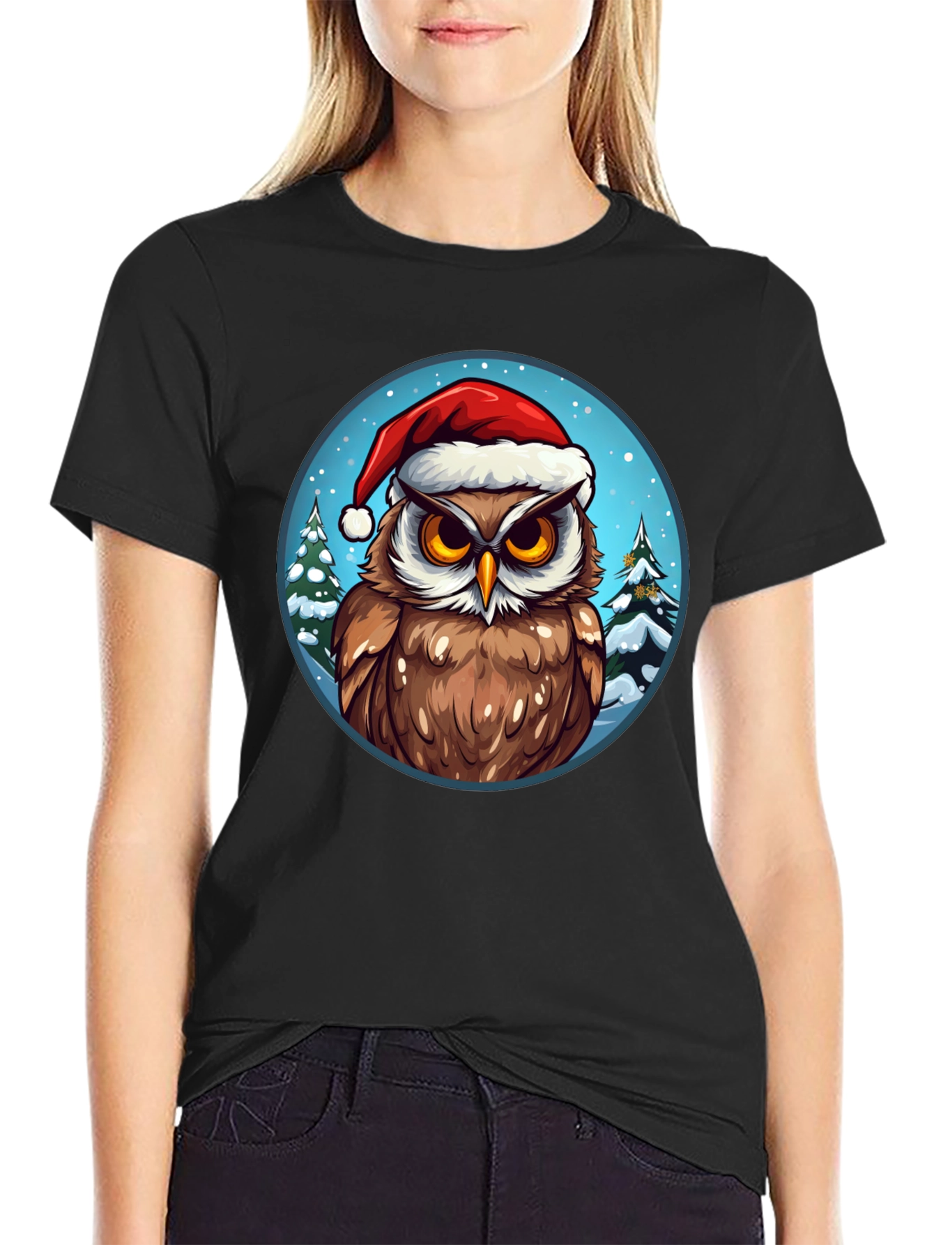 Festive Owl Christmas T-Shirt