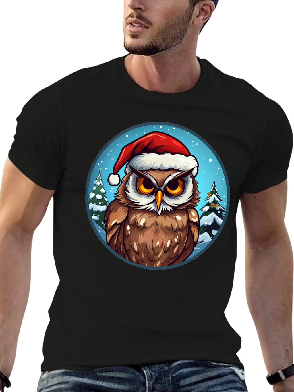 Festive Owl Christmas T-Shirt