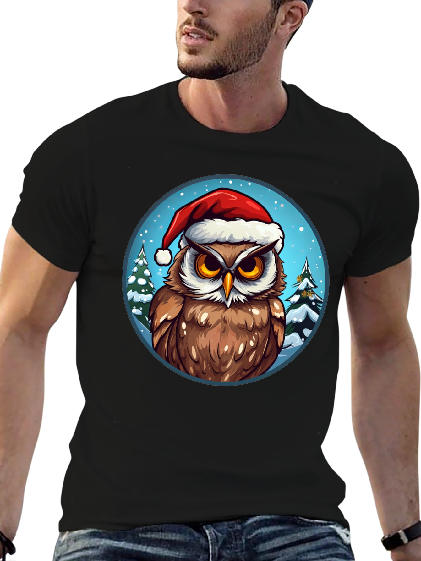 Festive Owl Christmas T-Shirt