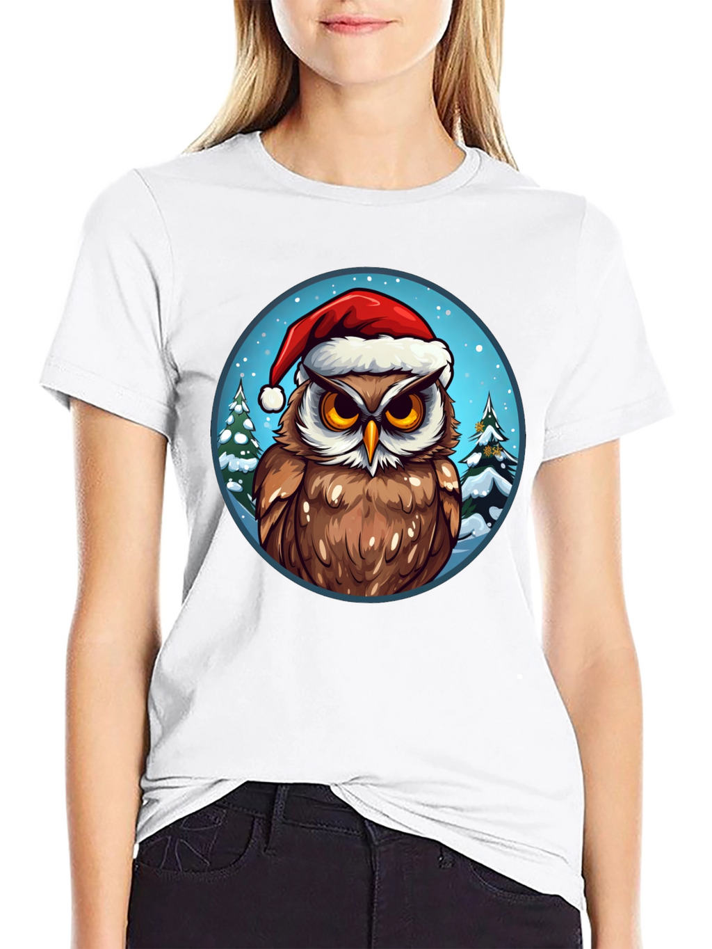 Festive Owl Christmas T-Shirt