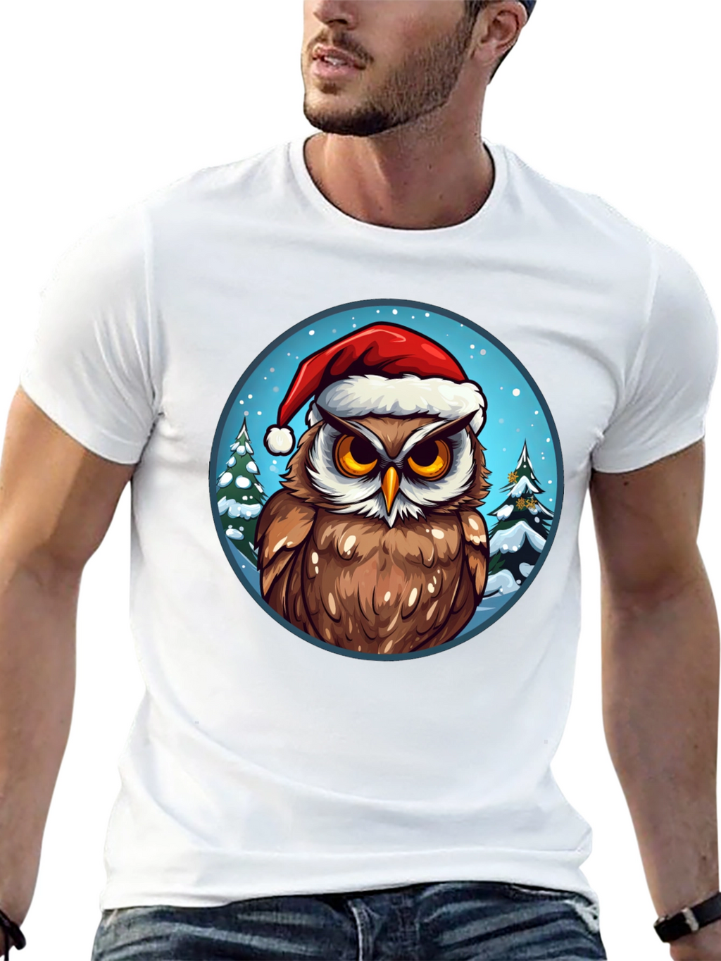 Festive Owl Christmas T-Shirt