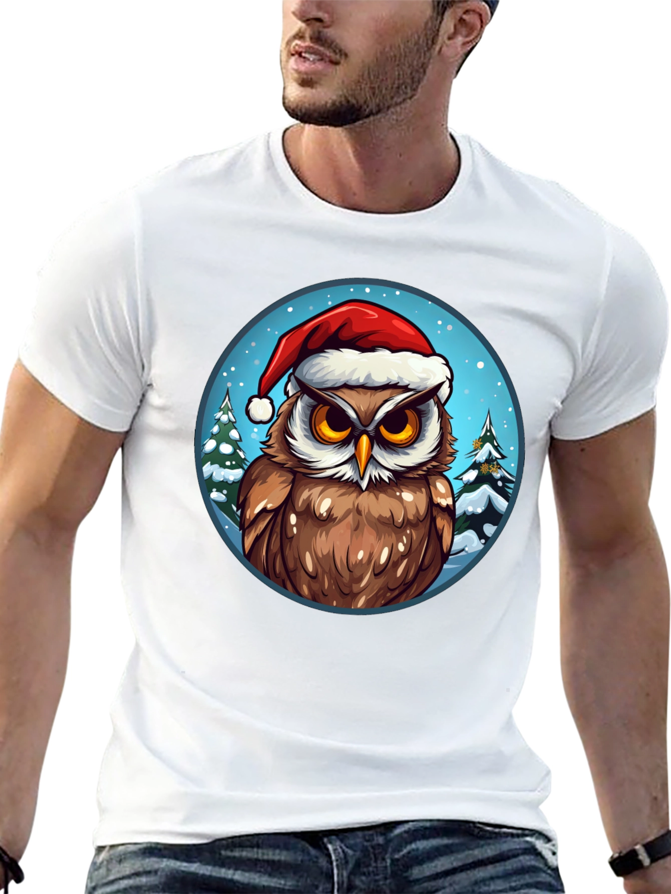 Festive Owl Christmas T-Shirt