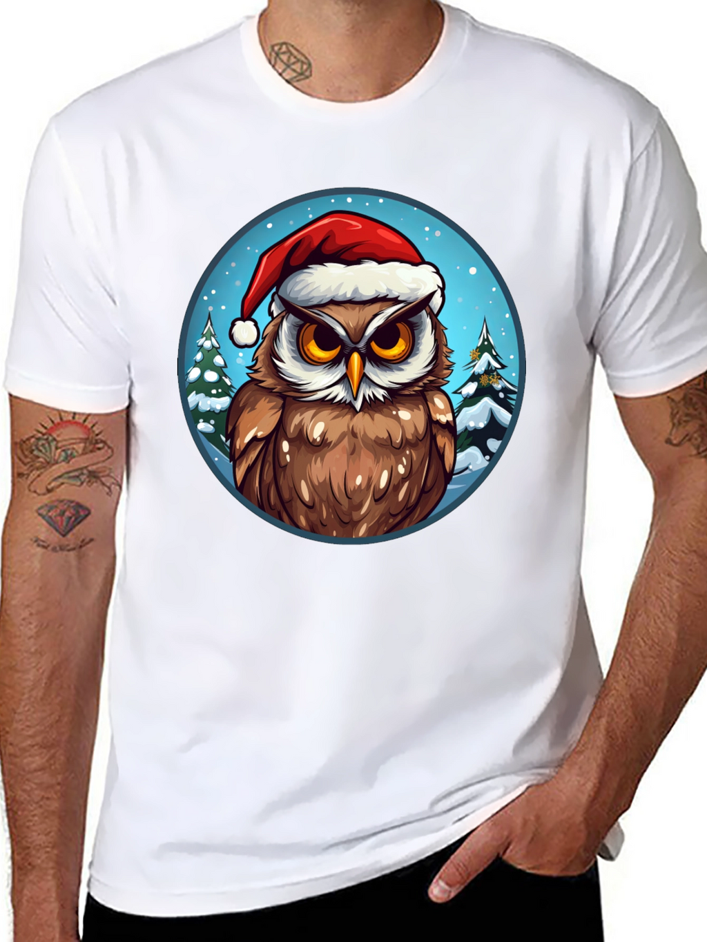 Festive Owl Christmas T-Shirt