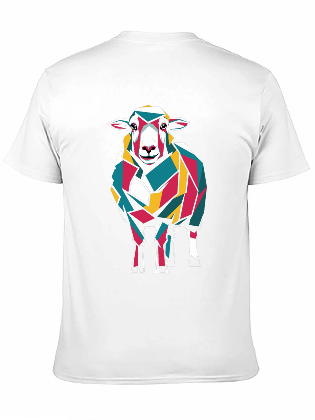 Geometric Sheep Graphic Tee - Modern Art Design