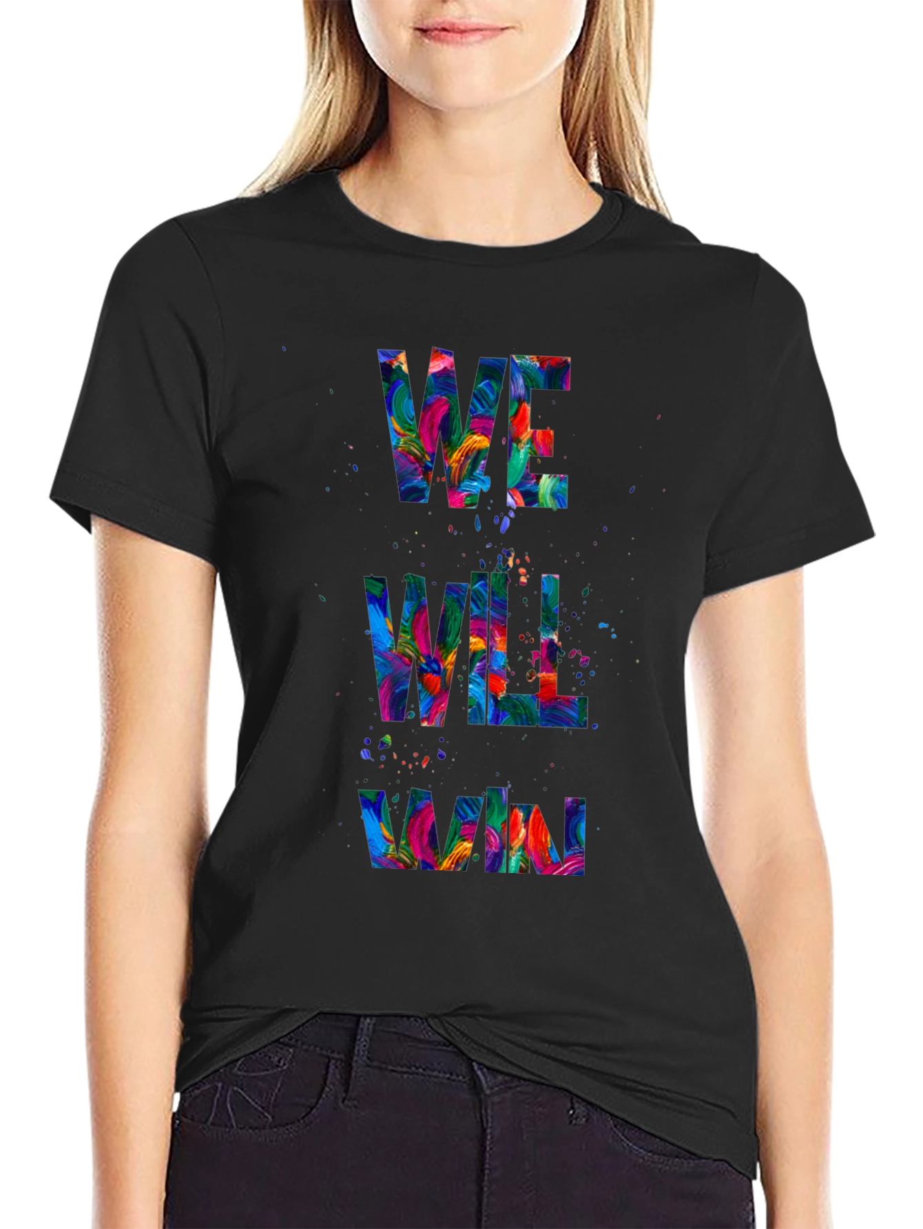 Colorful We Will Win Graphic Tee
