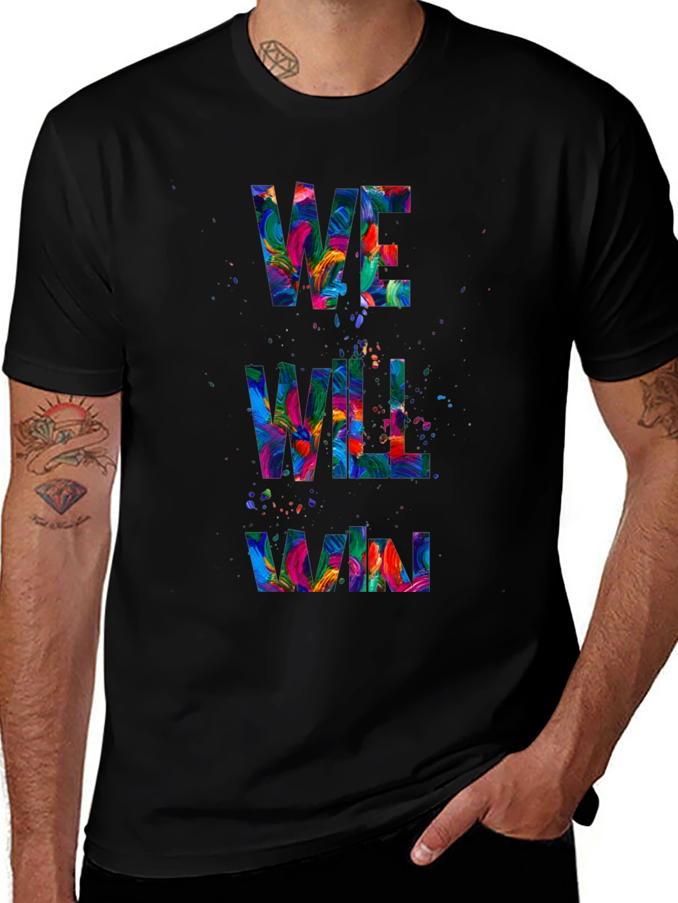 Colorful We Will Win Graphic Tee