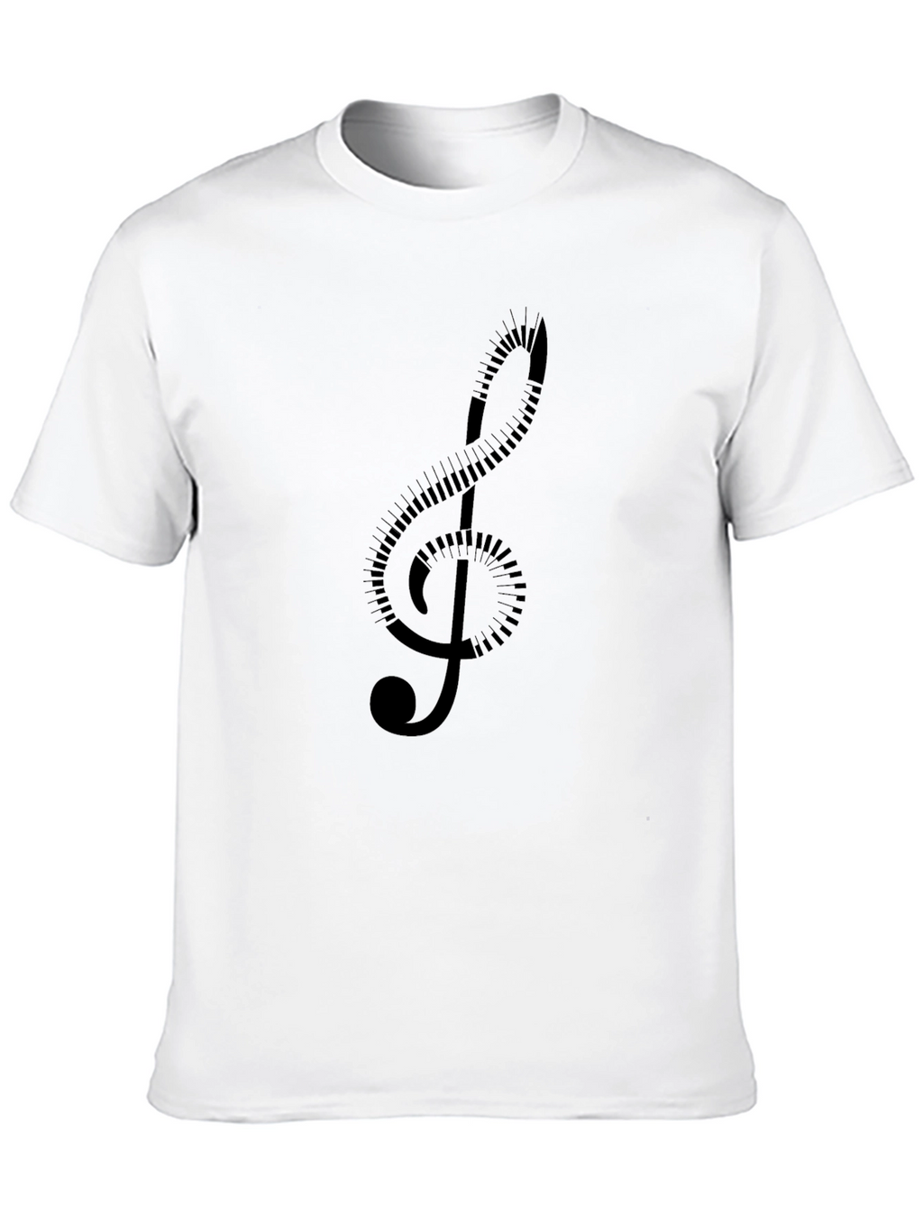 Musical Clef Graphic T-Shirt - Stylish Black Tee