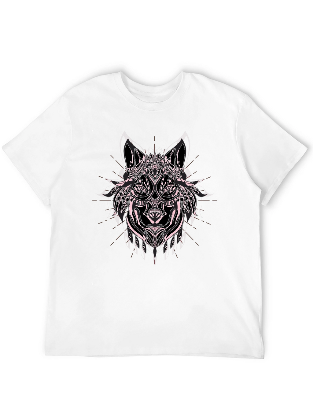 Wolf Graphic Print Black Cotton T-Shirt