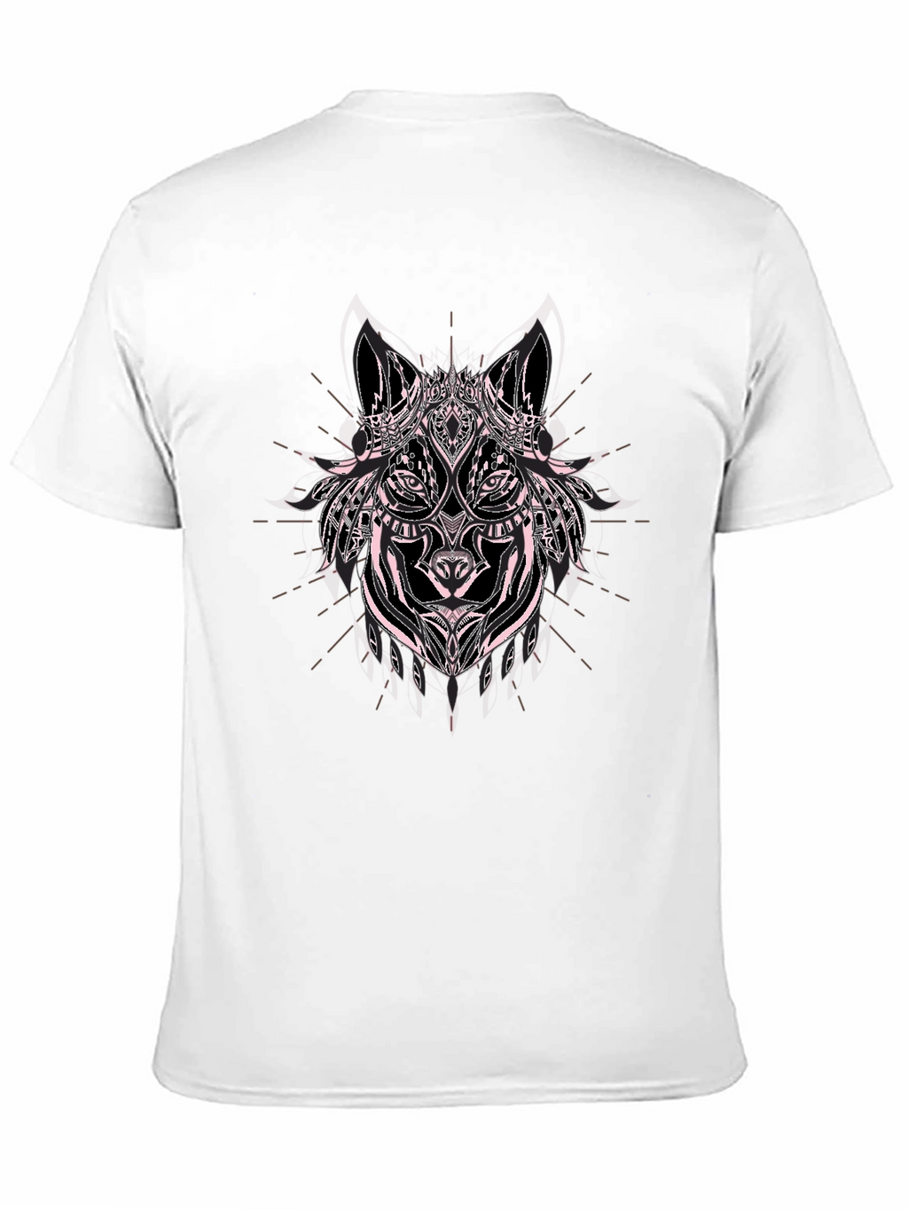 Wolf Graphic Print Black Cotton T-Shirt