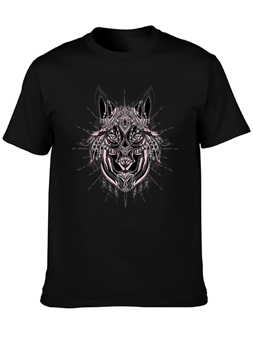Wolf Graphic Print Black Cotton T-Shirt