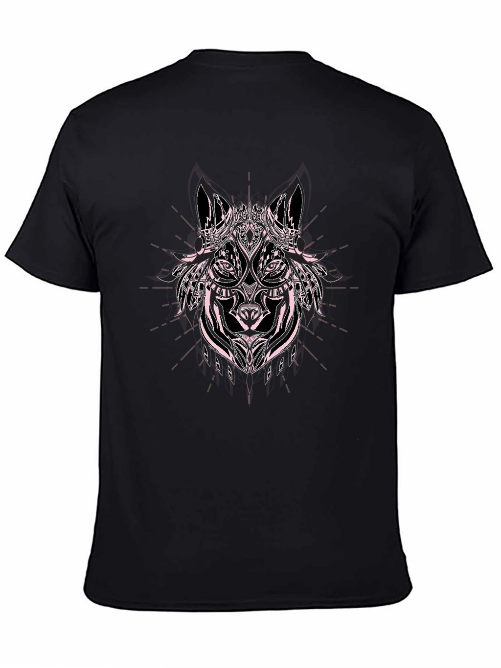 Wolf Graphic Print Black Cotton T-Shirt