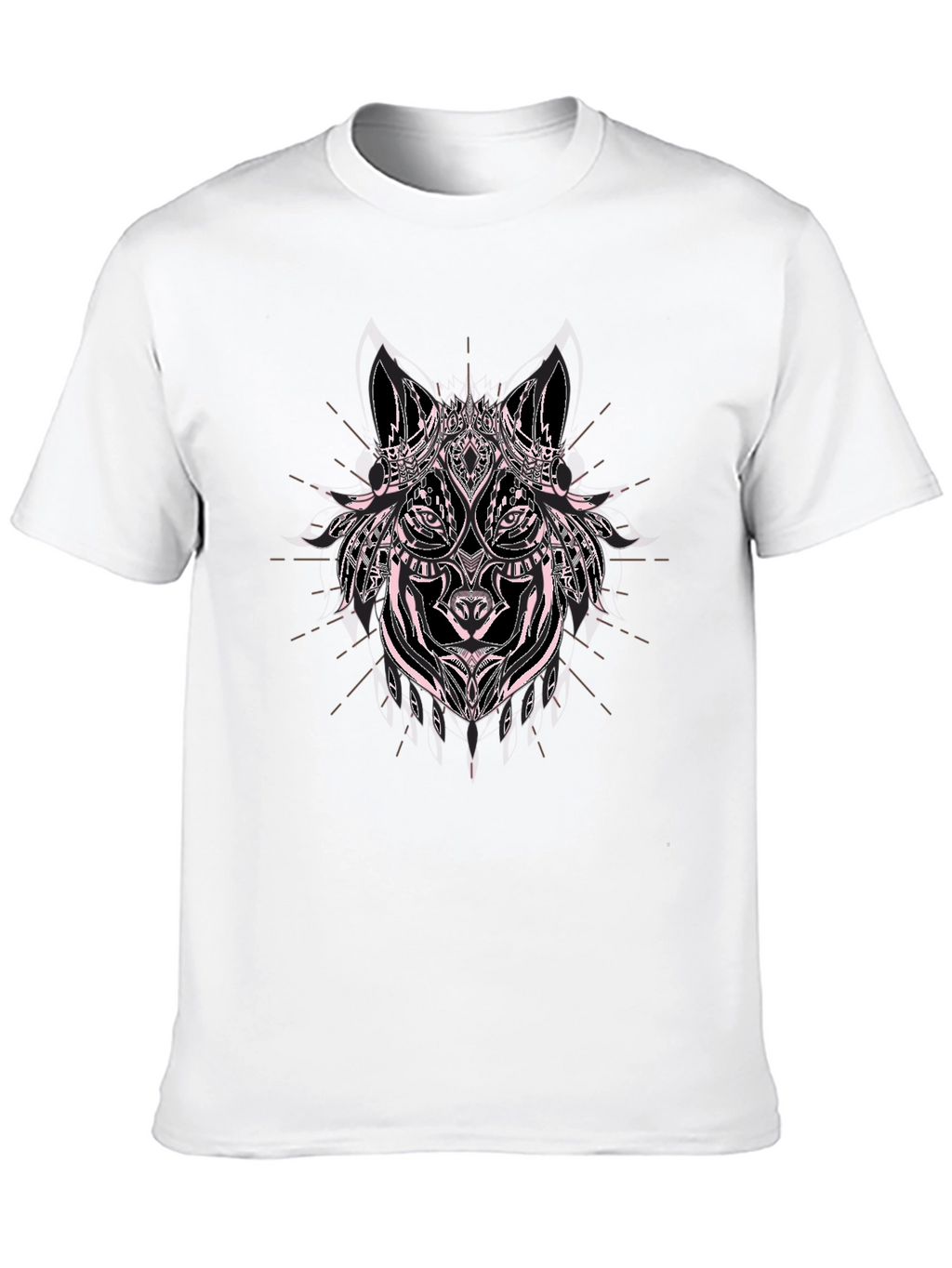 Wolf Graphic Print Black Cotton T-Shirt