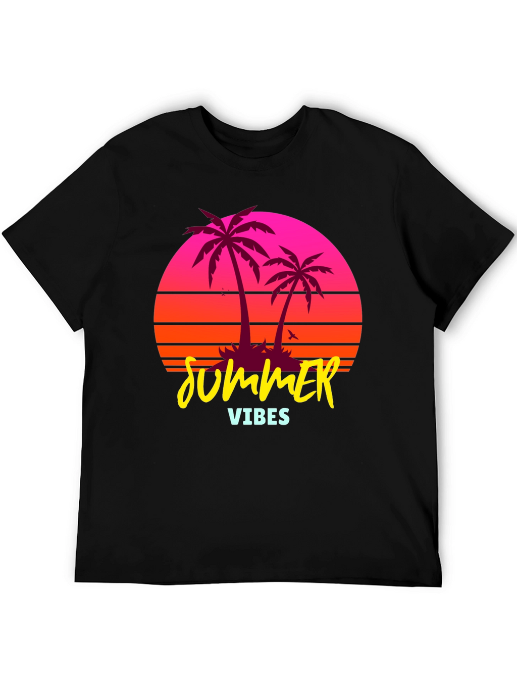 Summer Vibes Palm Tree Retro Graphic T-Shirt
