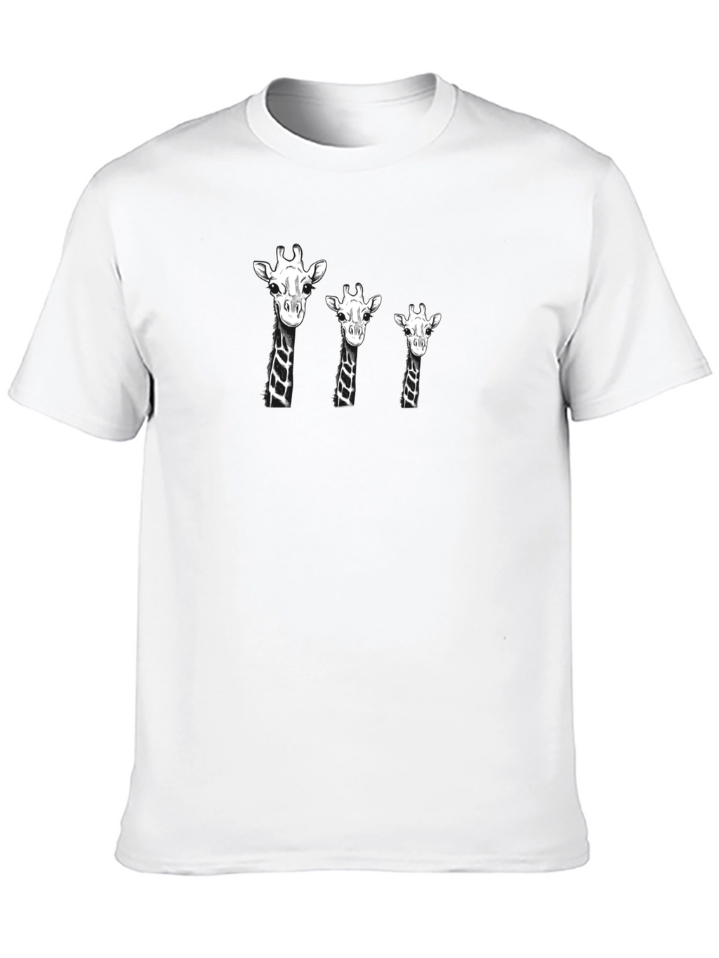 Giraffe Family Black T-Shirt