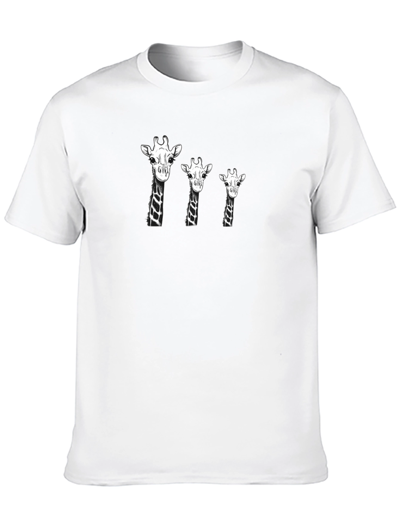 Giraffe Family Black T-Shirt