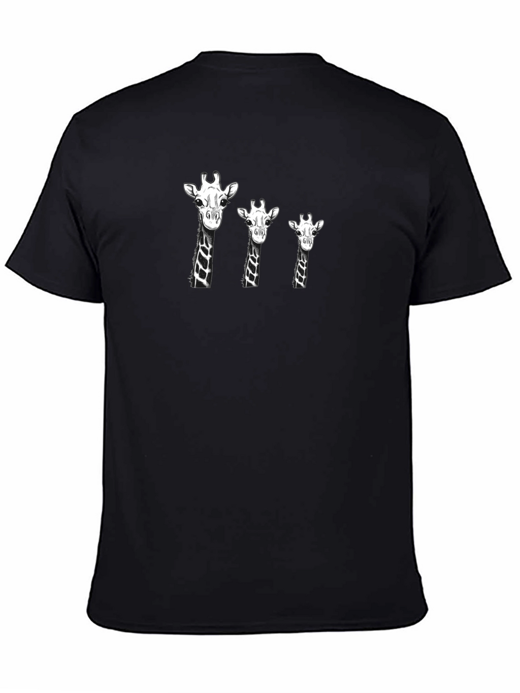 Giraffe Family Black T-Shirt