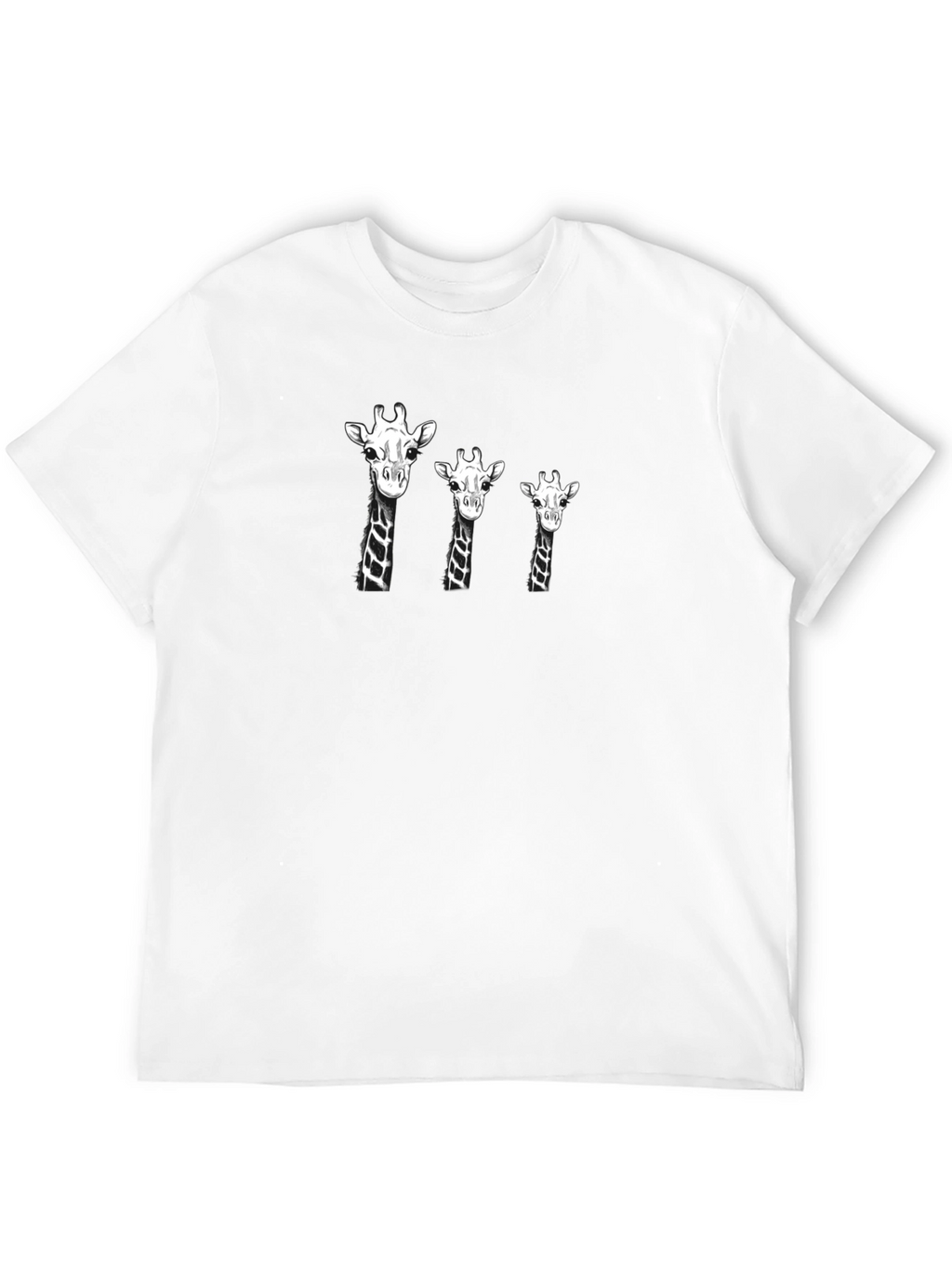 Giraffe Family Black T-Shirt