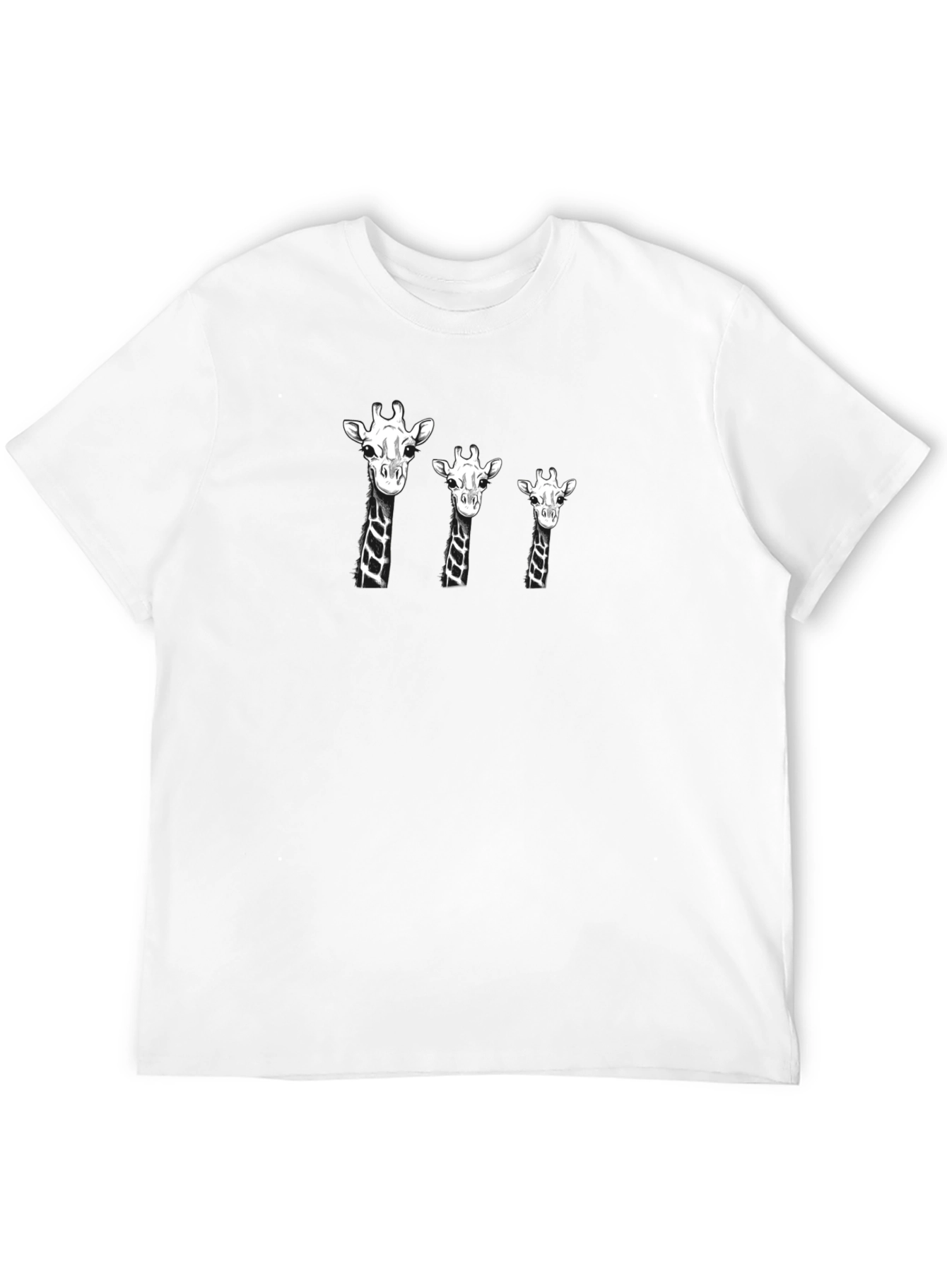 Giraffe Family Black T-Shirt