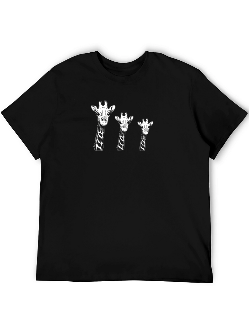 Giraffe Family Black T-Shirt