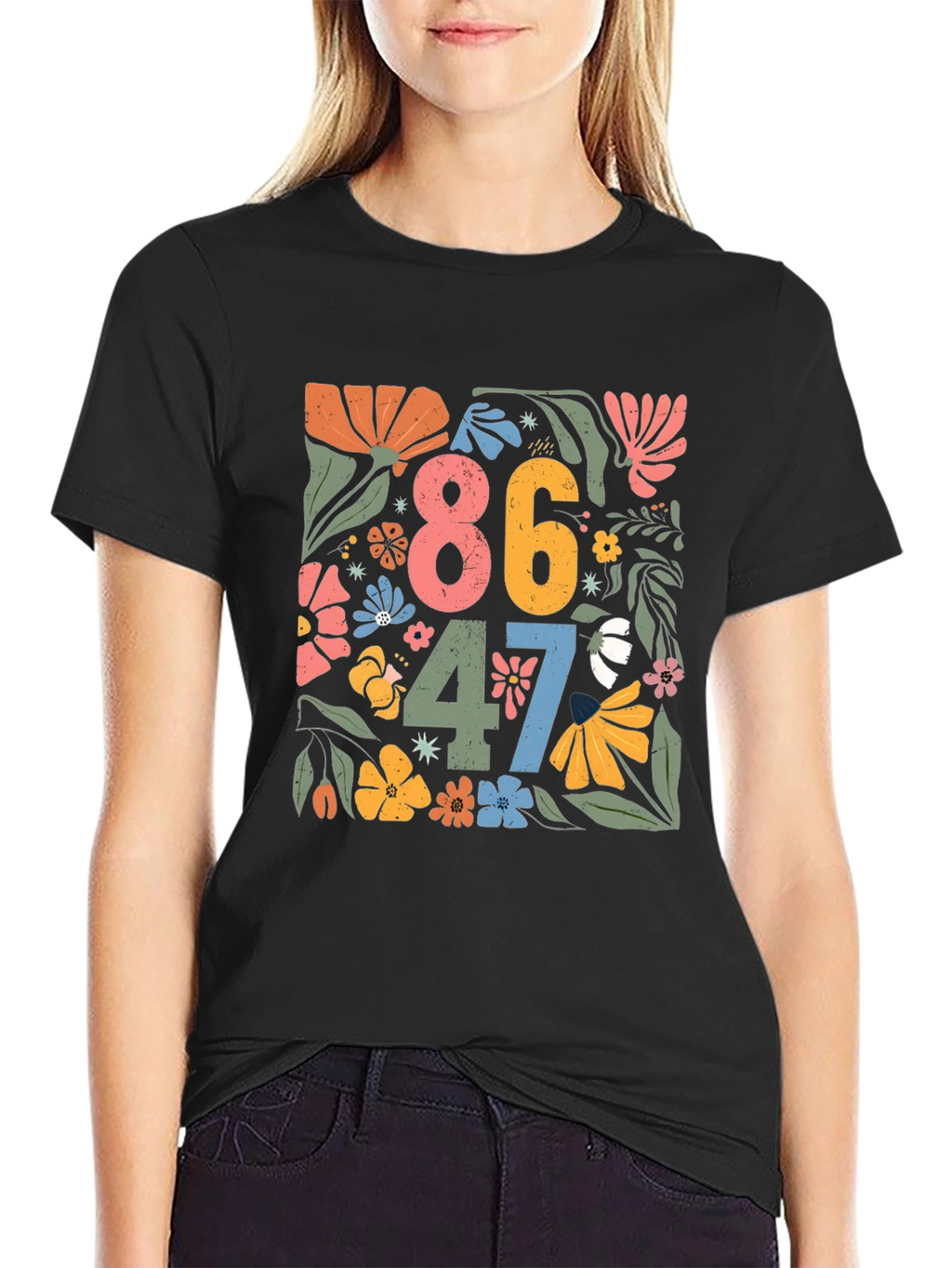 Floral 86 47 T-Shirt - Retro Design