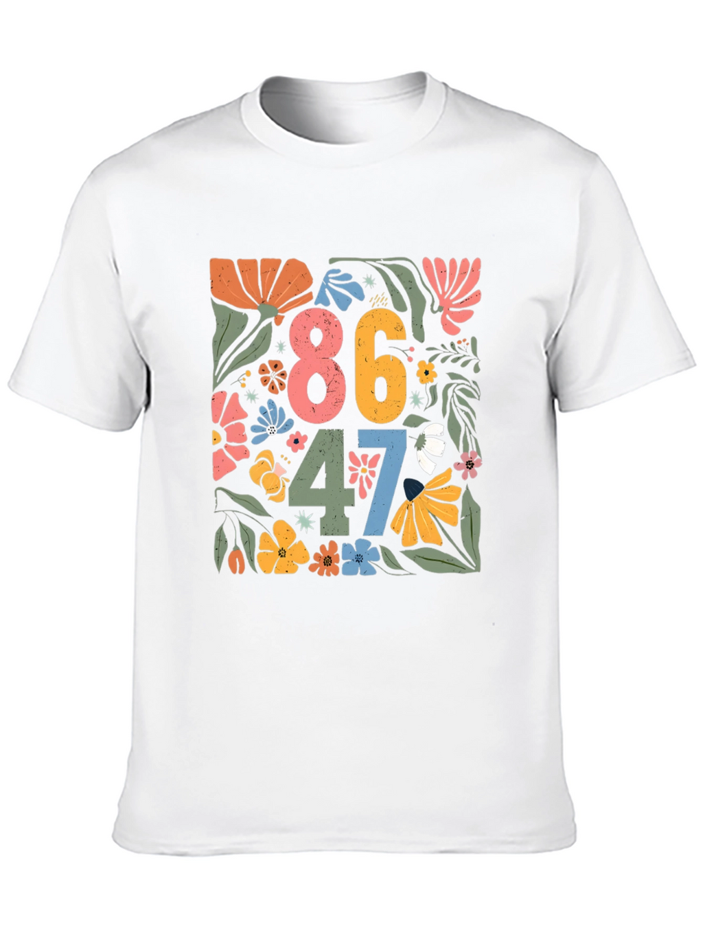 Floral 86 47 T-Shirt - Retro Design