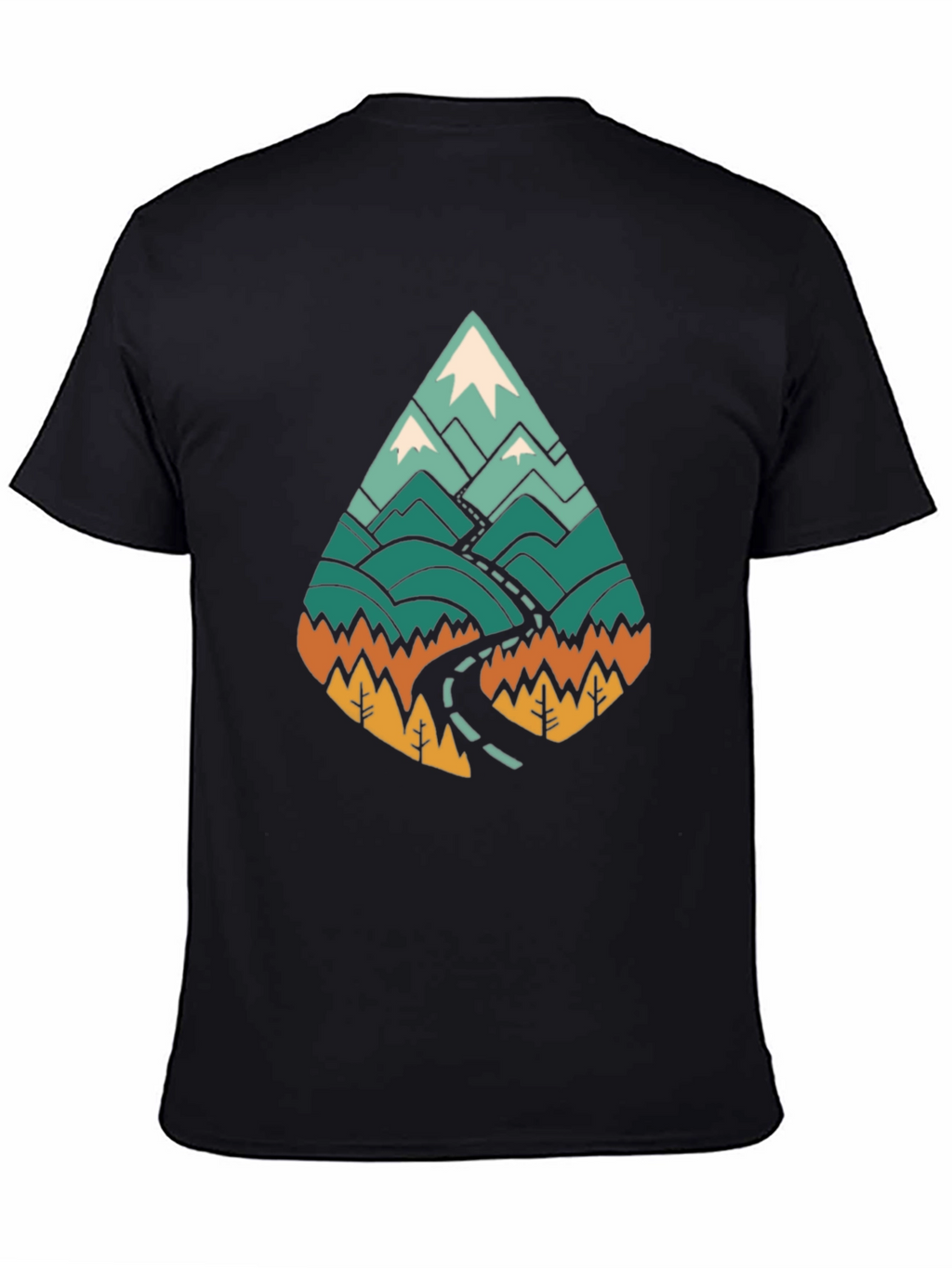 Mountain Road Trip Graphic T-Shirt - Black