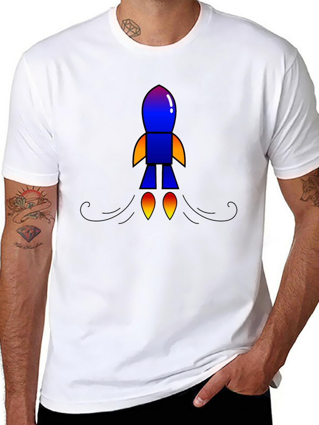 Rocket Graphic Black T-Shirt