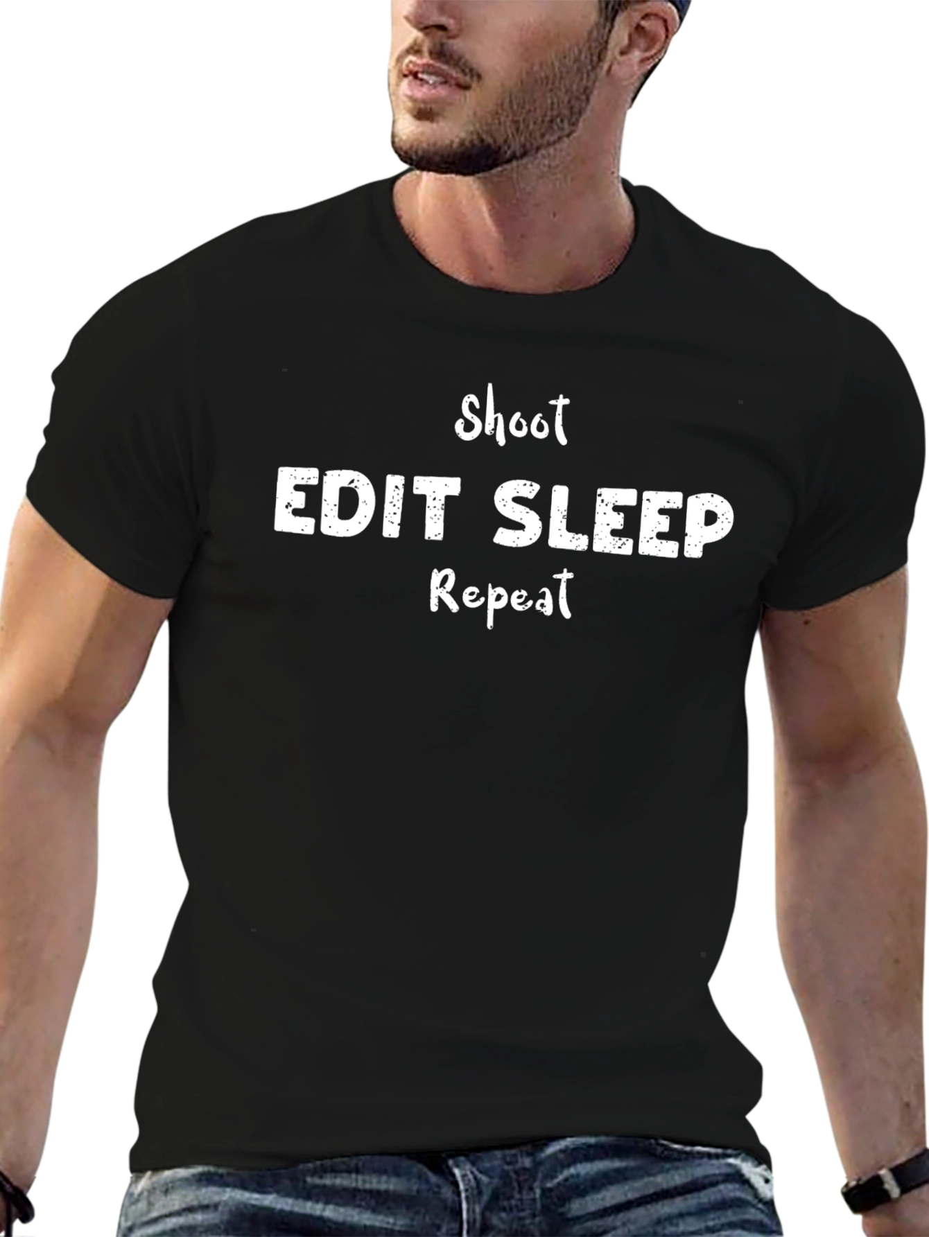 Shoot Edit Sleep Repeat Graphic T-Shirt
