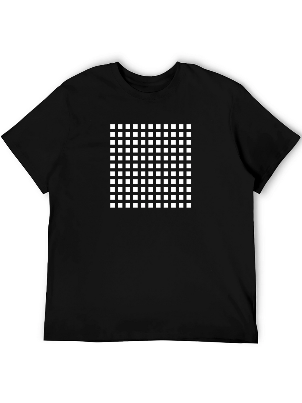 Grid Pattern Black T-Shirt