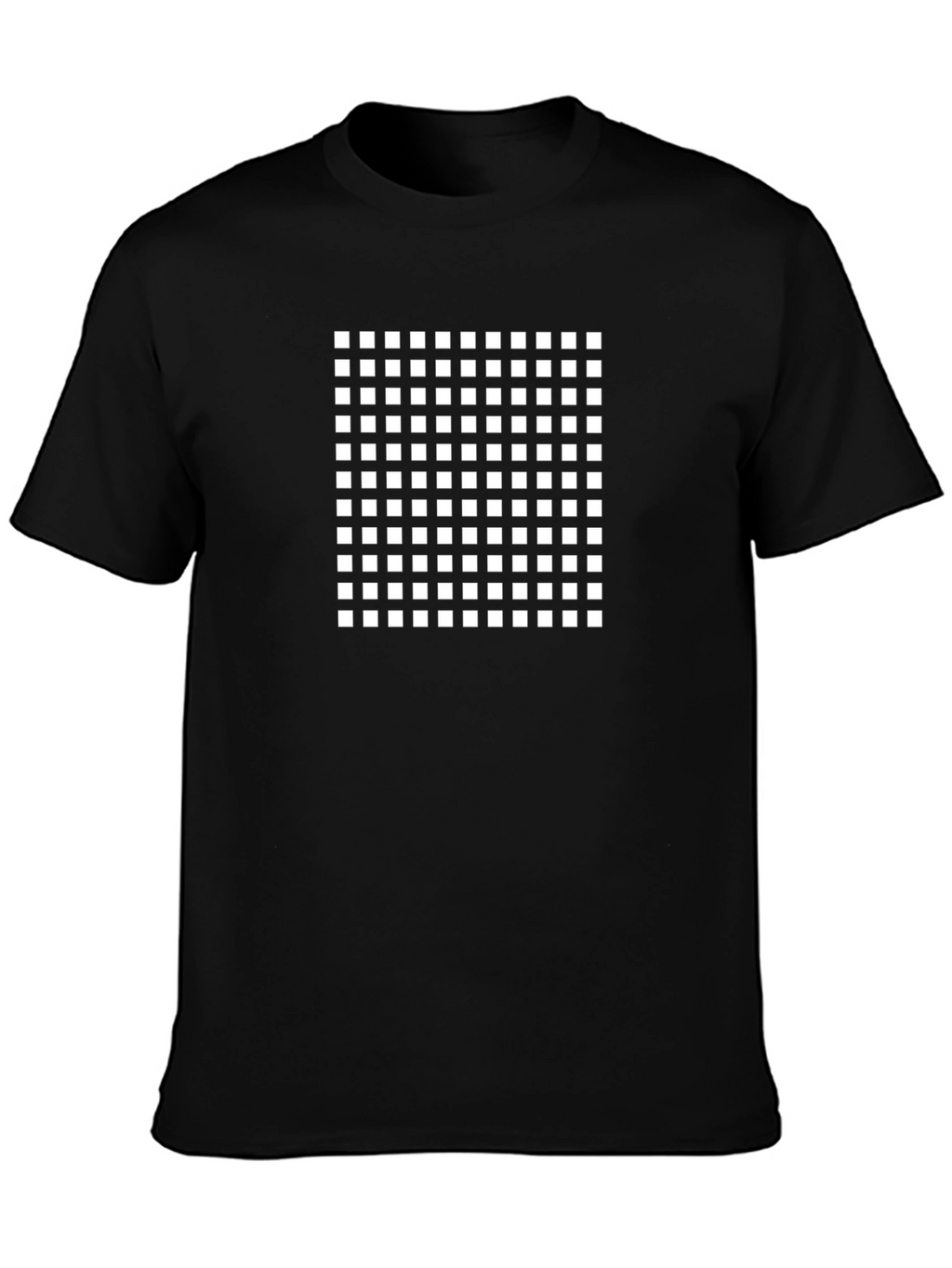 Grid Pattern Black T-Shirt