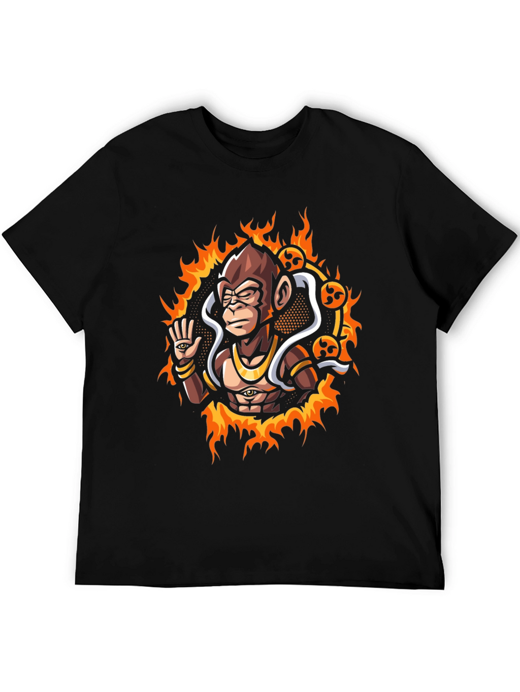 Mystic Monkey Graphic Tee - Black Cotton