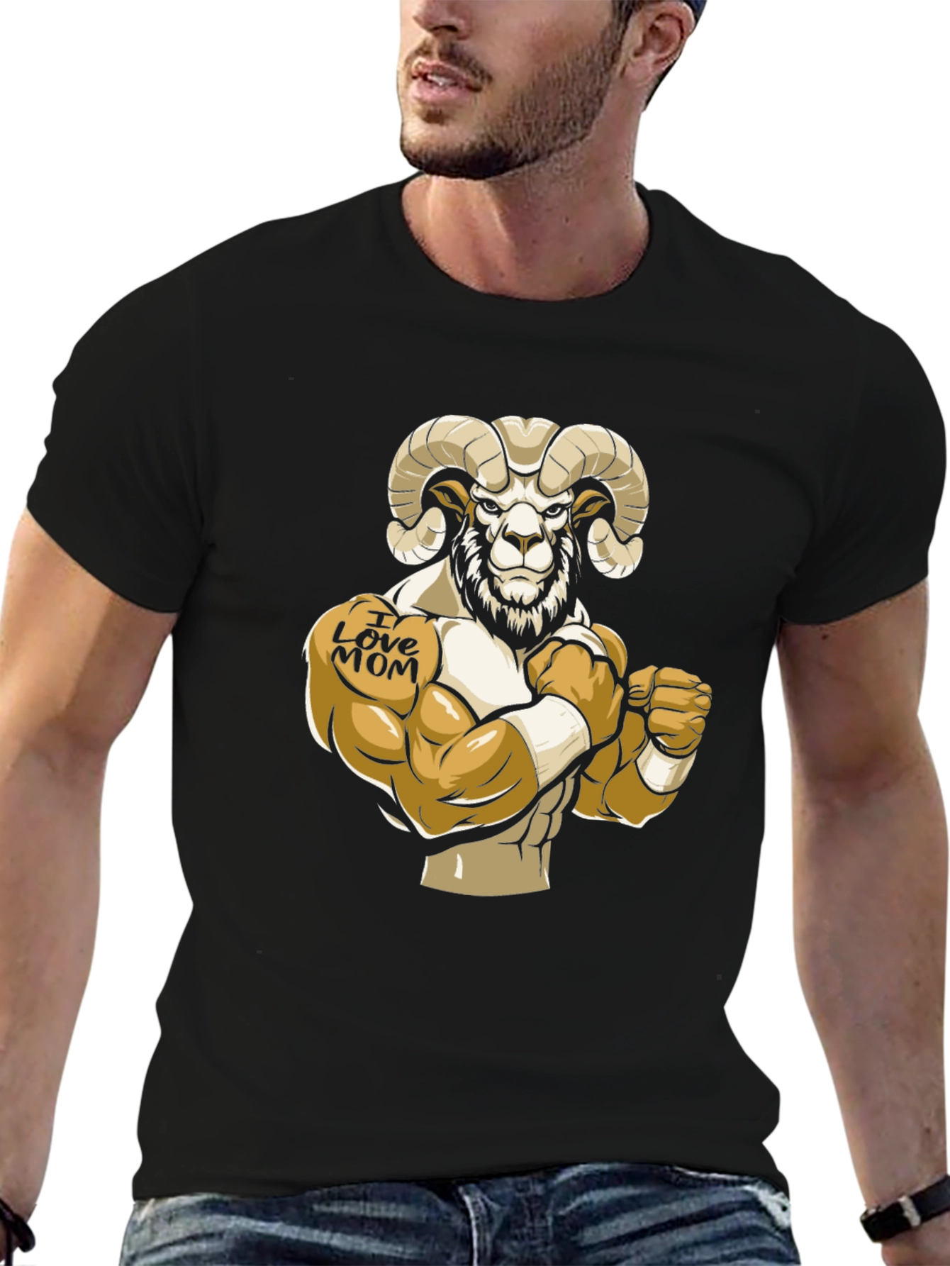 Rambo Ram I Love Mom Graphic T-Shirt