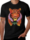 Vibrant Tiger Graphic Tee - Stylish Animal Print Shirt