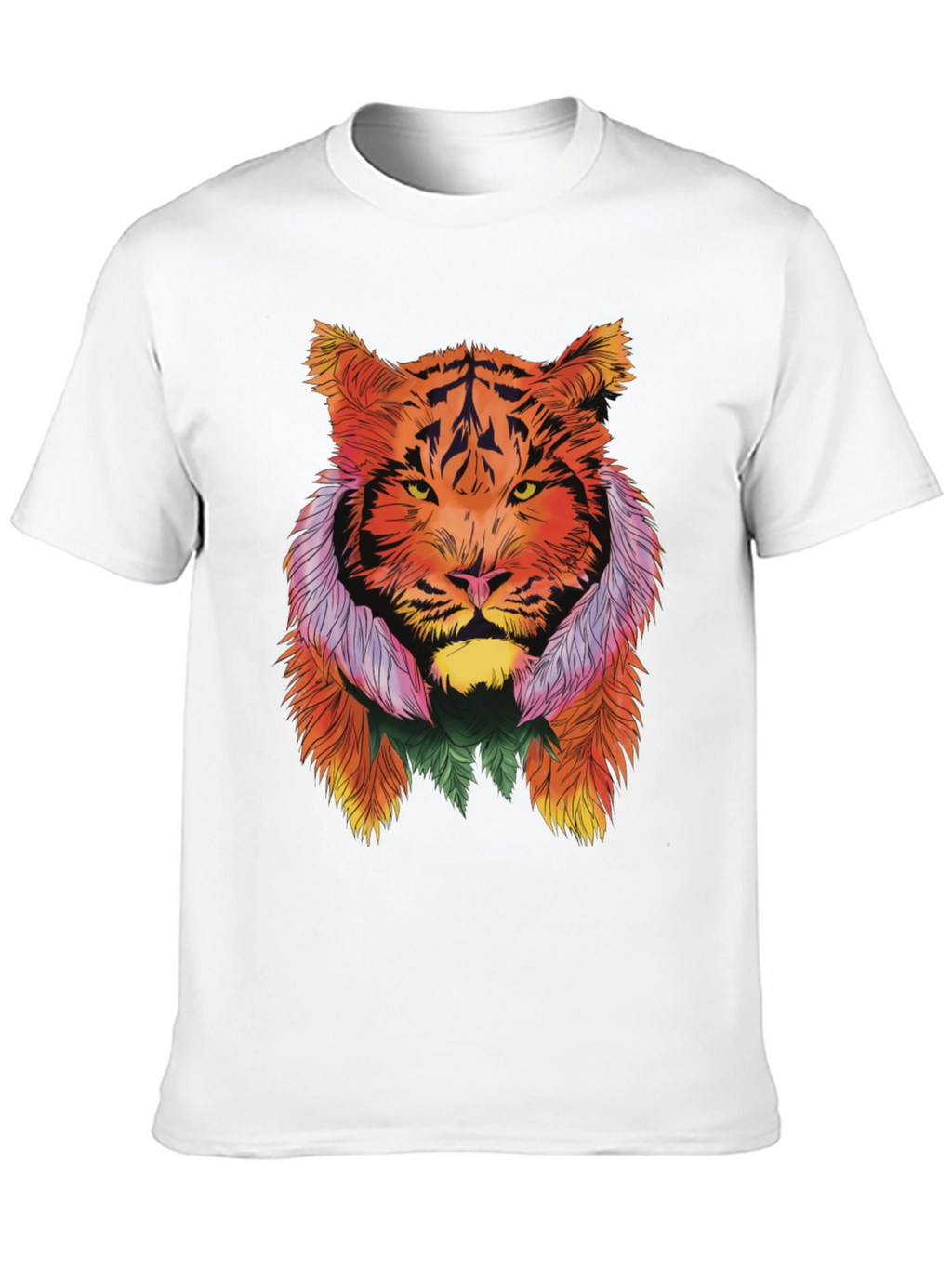 Vibrant Tiger Graphic Tee - Stylish Animal Print Shirt