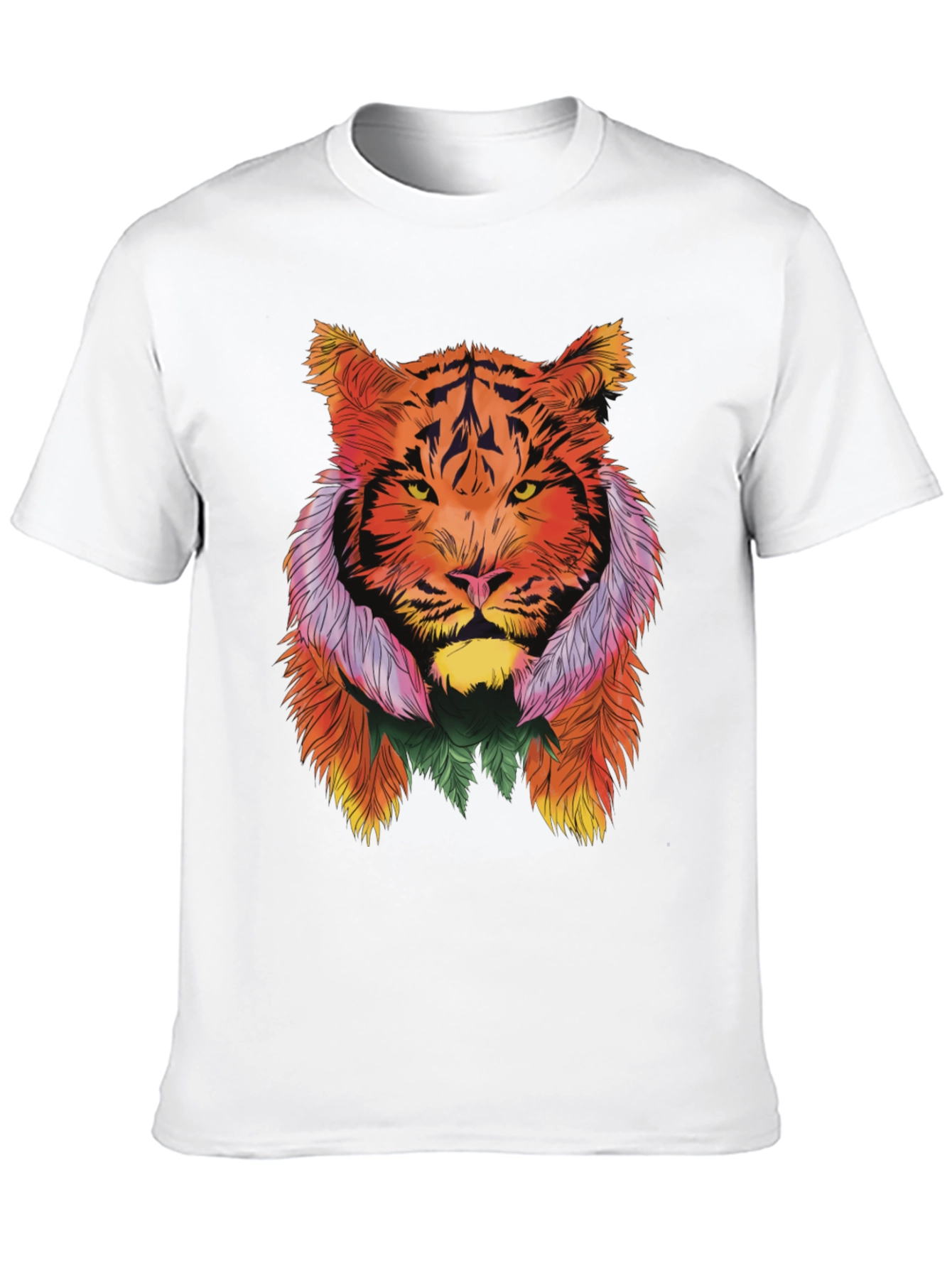 Vibrant Tiger Graphic Tee - Stylish Animal Print Shirt