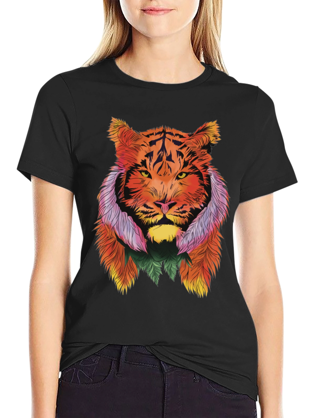 Vibrant Tiger Graphic Tee - Stylish Animal Print Shirt