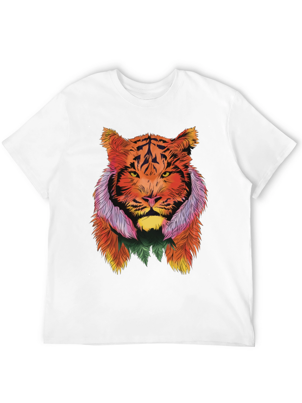 Vibrant Tiger Graphic Tee - Stylish Animal Print Shirt