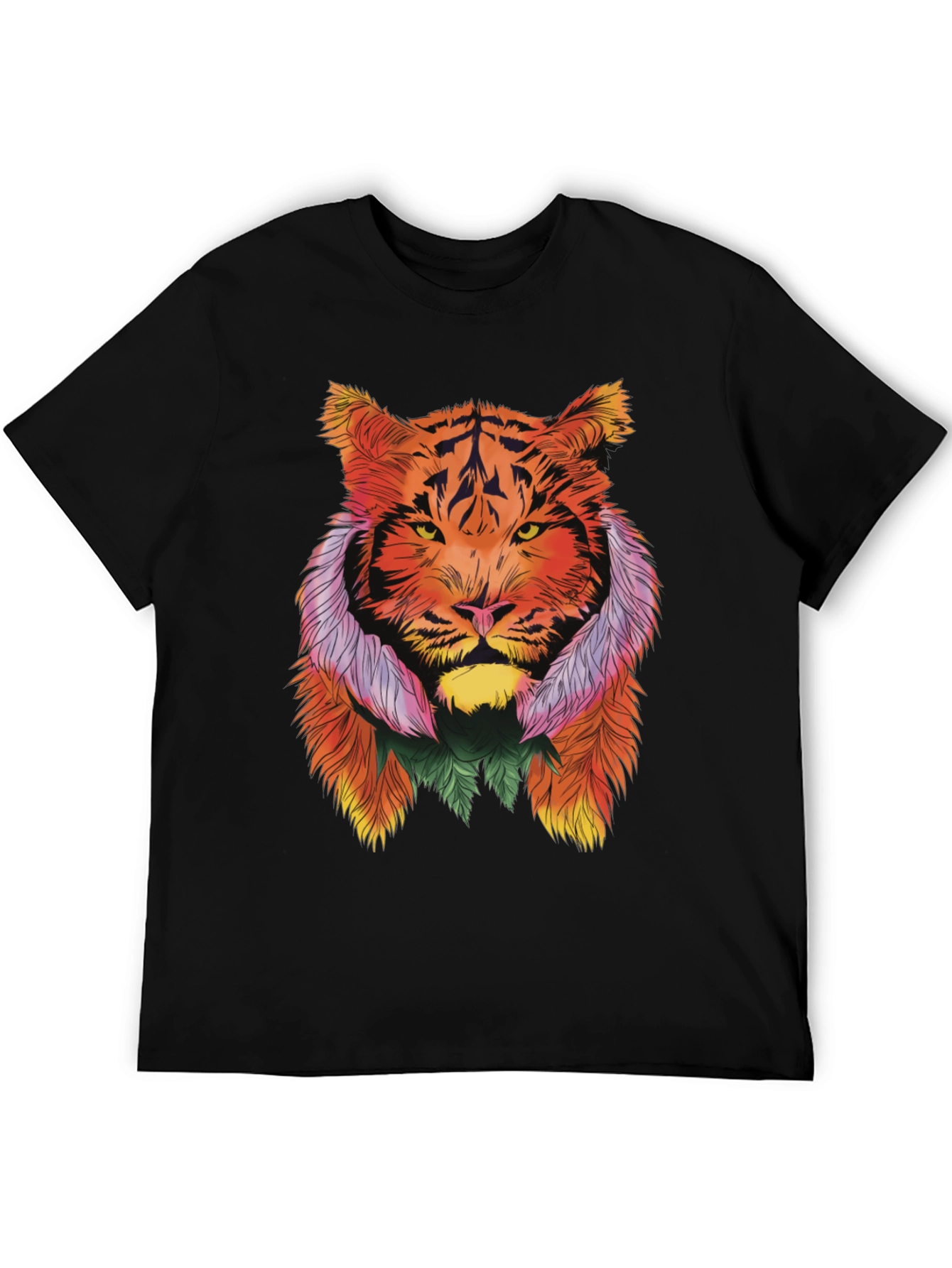 Vibrant Tiger Graphic Tee - Stylish Animal Print Shirt