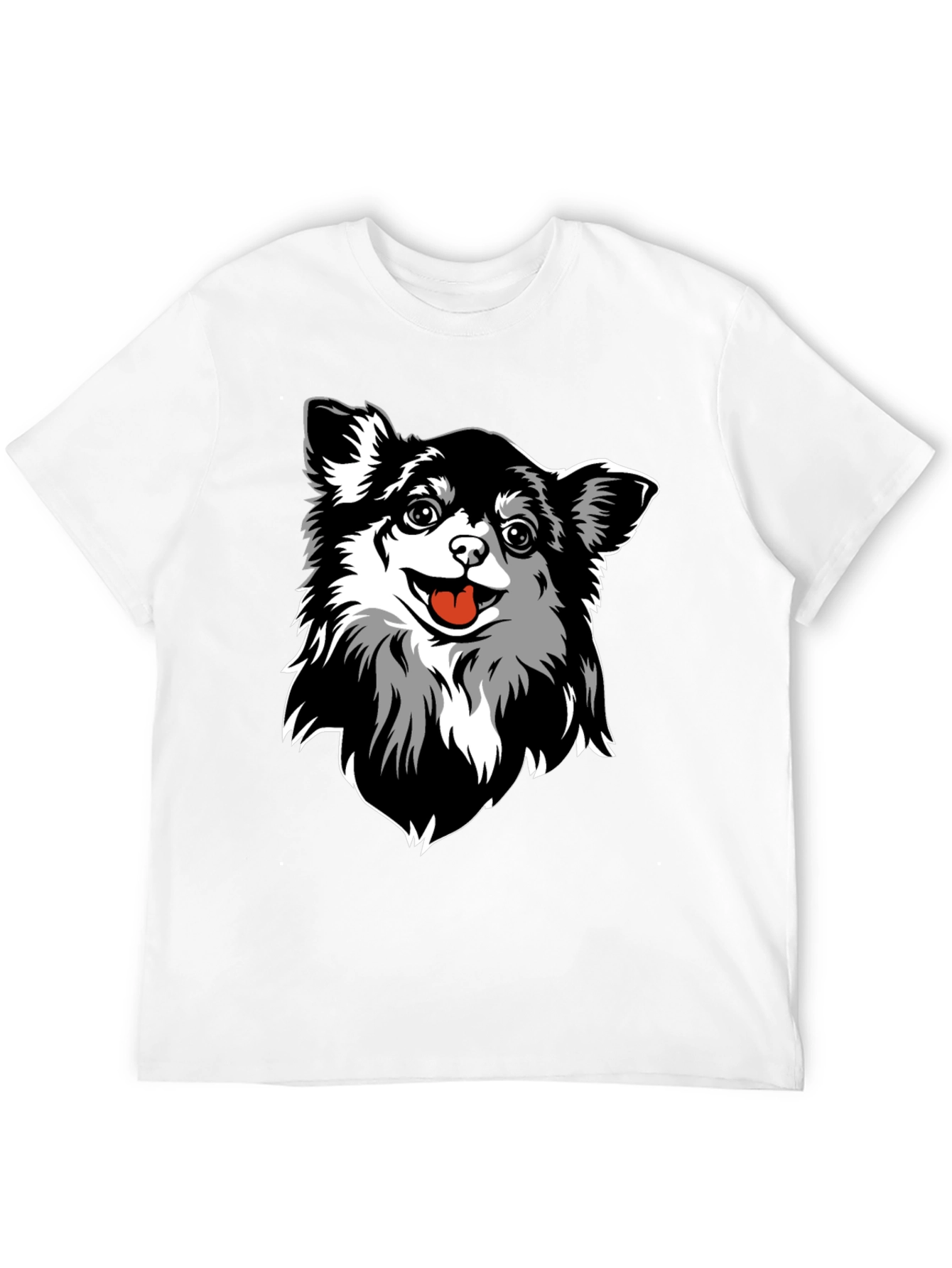 Chihuahua Dog Graphic Tee - Black Cotton Blend