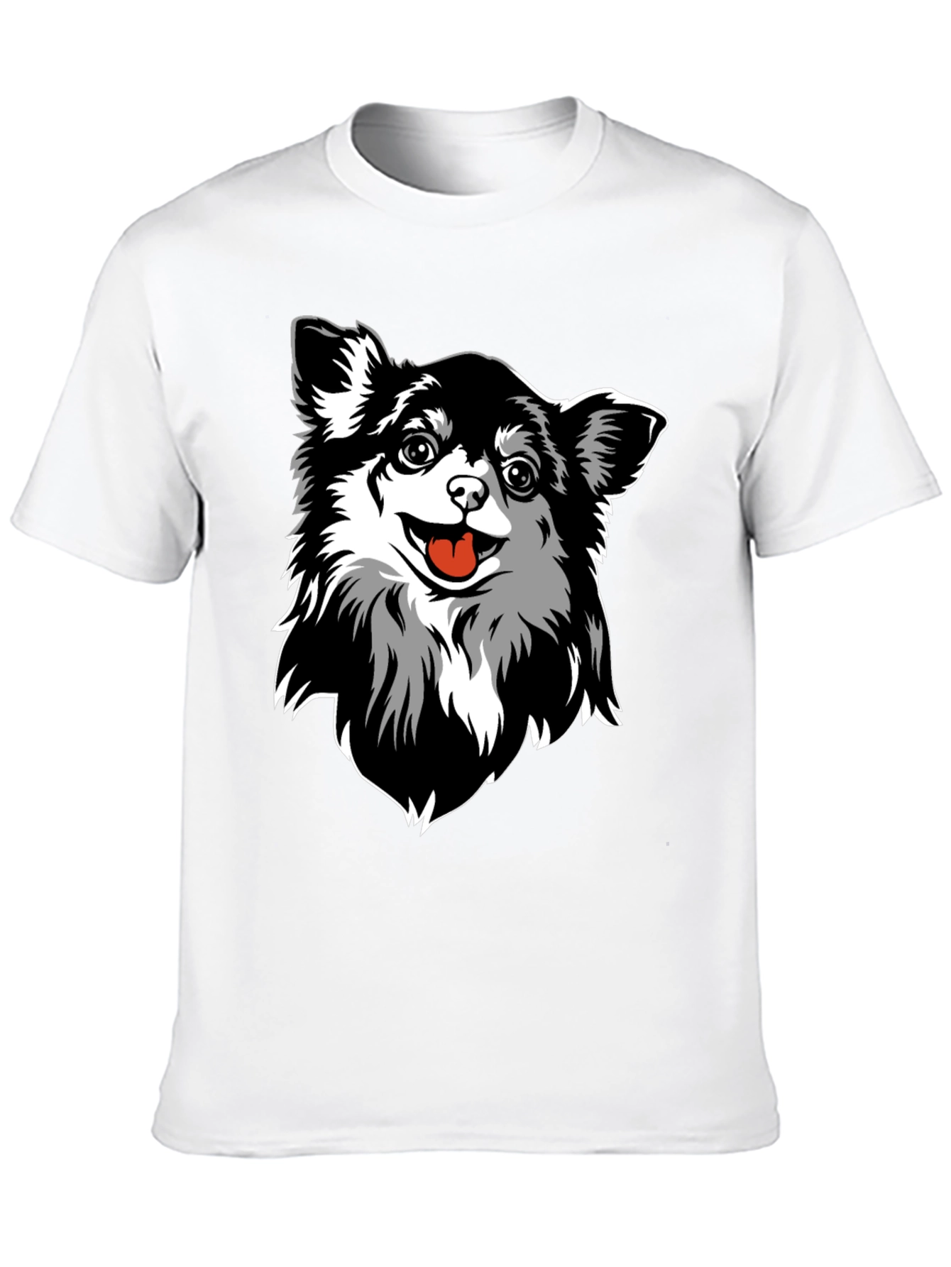 Chihuahua Dog Graphic Tee - Black Cotton Blend