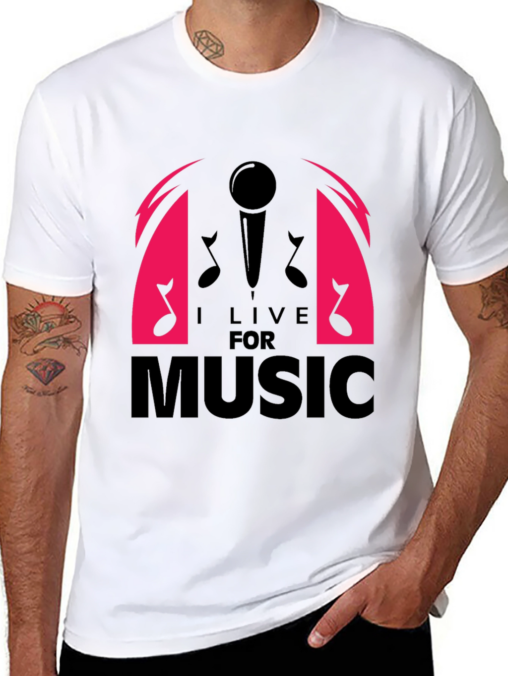 I Live For Music Graphic T-Shirt