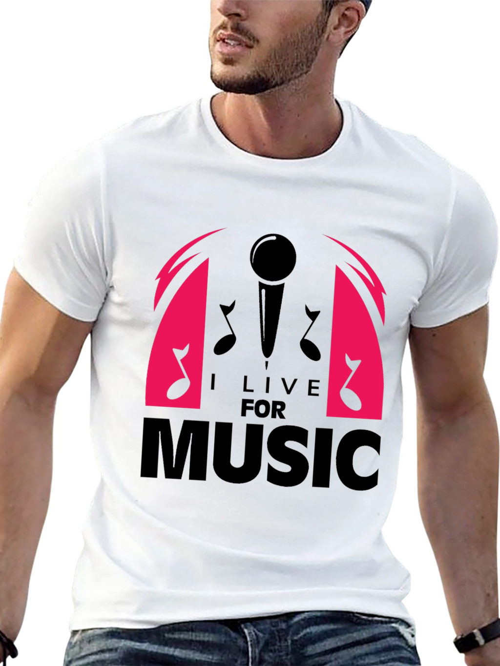 I Live For Music Graphic T-Shirt