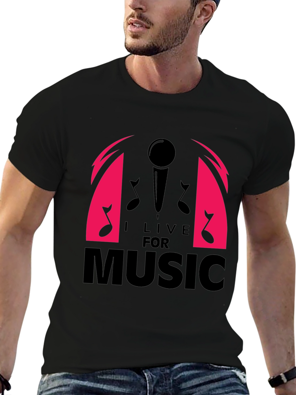 I Live For Music Graphic T-Shirt