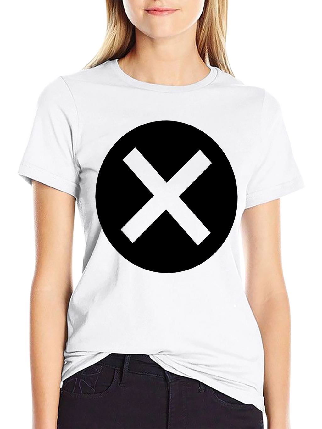 Mens Black X-Mark Graphic Tee